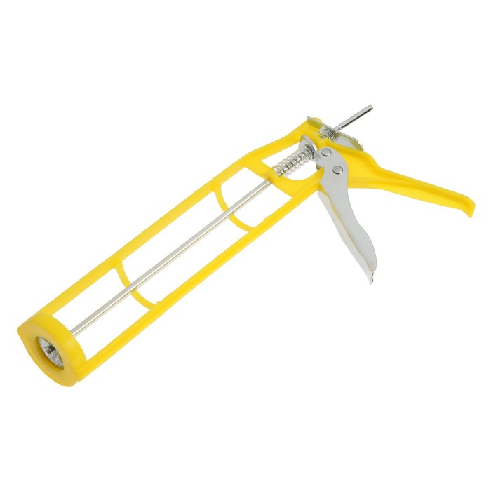 Пистолет для герметика ТУНДРА, пластиковый скелетный корпус, круглый шток, 225 мм - Фото 1