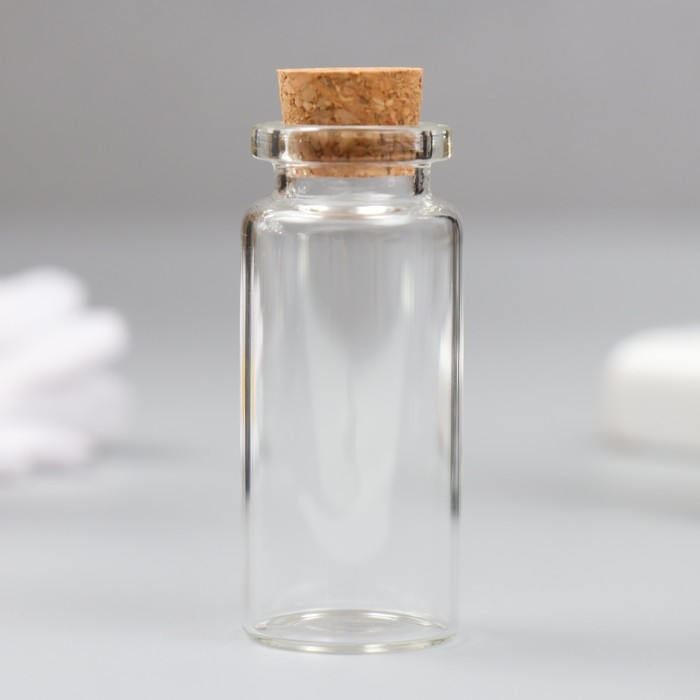 Декор для творчества стекло «Бутылочка с пробкой» набор 5 шт. 10 мл 5×2.2×2.2 см - Фото 1