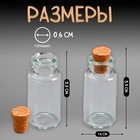 Декор для творчества стекло "Бутылочка с пробкой" 3 мл 3,5х1,6х1,6 см (12 шт) - фото 806614777