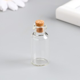 Декор для творчества стекло "Бутылочка с пробкой" 5 мл 4х1,8х1,8 см (комплект 12 шт)