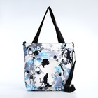 Сумка текстильная шопер на молнии, 35×9×32 см, голубая - Фото 2