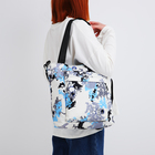 Сумка текстильная шопер на молнии, 35×9×32 см, голубая - Фото 7