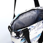 Сумка текстильная шопер на молнии, 35×9×32 см, голубая - Фото 5