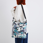 Сумка текстильная шопер на молнии, 35×9×32 см, зелёная - Фото 8