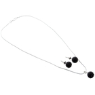 Гарнитур 2 предмета: серьги, кулон "Шамбала" шар, цвет чёрный в серебре - Фото 2