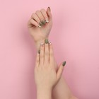 Накладные ногти «Хакки», 12 шт, с клеевыми пластинами, форма мягкий квадрат, цвет зелёный/белый - фото 8574177