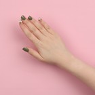 Накладные ногти «Хакки», 12 шт, с клеевыми пластинами, форма мягкий квадрат, цвет зелёный/белый - Фото 15