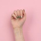 Накладные ногти «Хакки», 12 шт, с клеевыми пластинами, форма мягкий квадрат, цвет зелёный/белый - фото 8612793