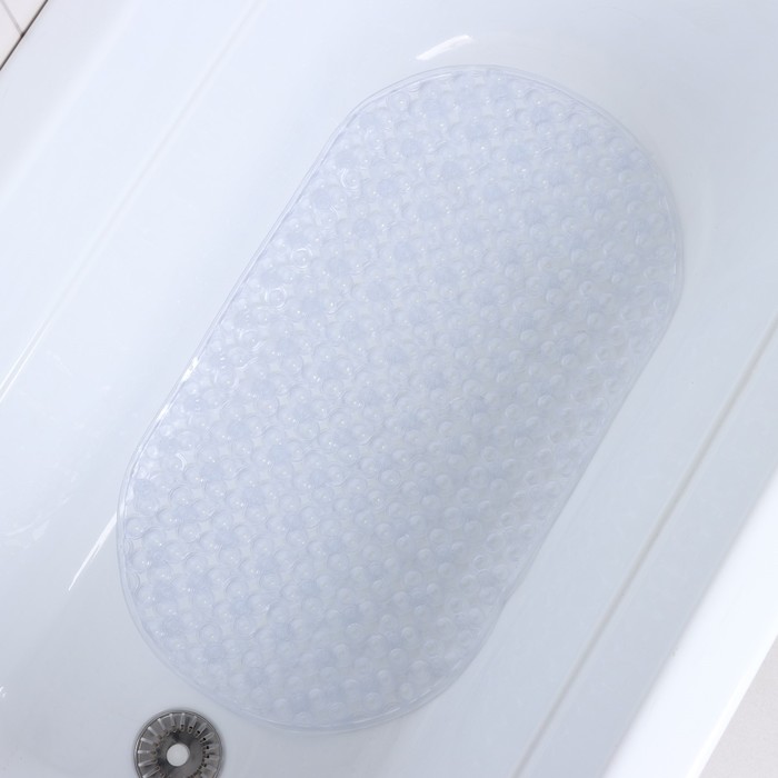 Коврик противоскользящий СПА в ванну на присосках Доляна «Колли», 39×70 см, прозрачный