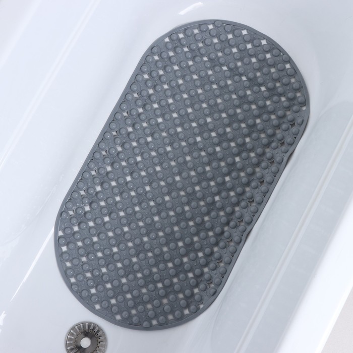 Коврик противоскользящий СПА в ванну Доляна «Колли», 39×70 см, цвет серый