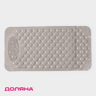 Коврик противоскользящий в ванну на присосках Доляна «Дороти», 35×68 см, бежевый