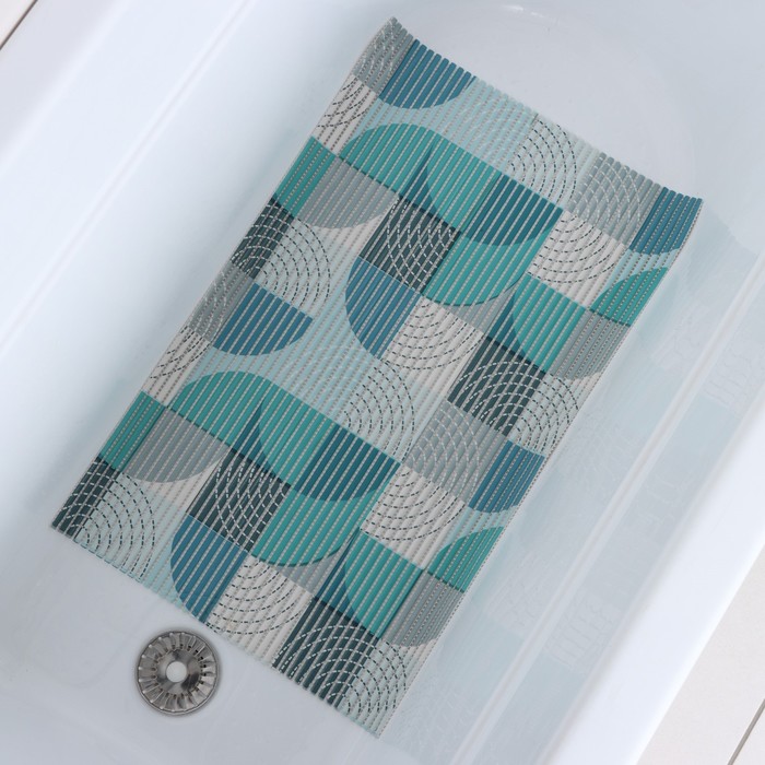 Коврик для ванны Доляна «Пауль», 40×65 см, цвет бирюзовый