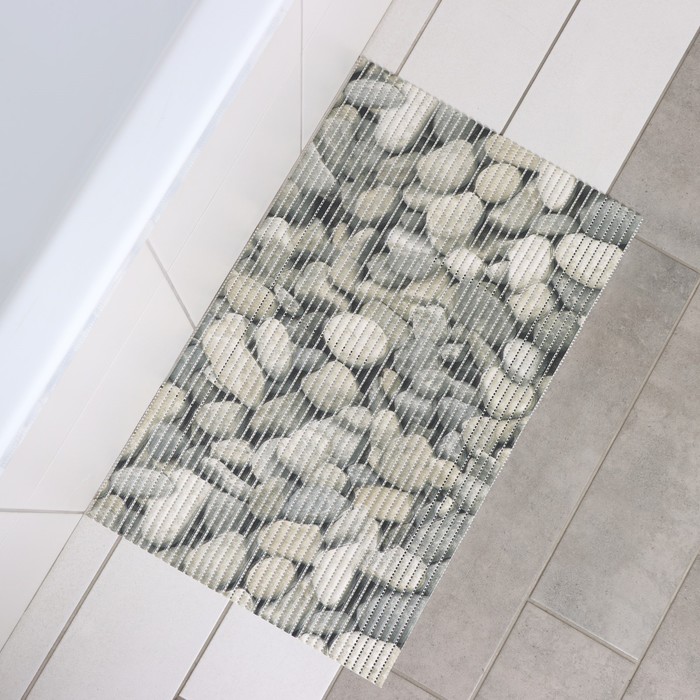 Коврик для ванны Доляна «Галька», 40×65 см, цвет серый