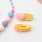 Комплект детский «Выбражулька» 5 предметов: 2 заколки, бусы, браслет, кольцо, сердце, цветной - фото 7877437