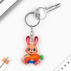 Брелок для ключей детский акриловый «Зайка», 3.5×10 см - Фото 3