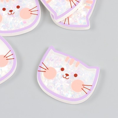 Шейкер для творчества акрил «Котик», с глиттером, 0.5×4.7×3.6 см