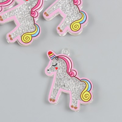 Шейкер для творчества акрил «Единорожек», с бисером 0.5×5×5 см