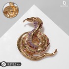 Брошь «Змея» инкрустированная, цветная в золоте - фото 7877465