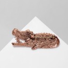Брошь «Крокодил», цвет меди - фото 7877471