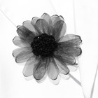 Брошь-заколка текстильная "Цветок" ежевичный, цвет чёрный - фото 11578100