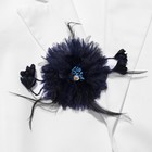 Брошь-заколка текстильная «Цветок» василёк, цвет тёмно-синий - Фото 2