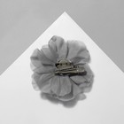 Брошь-заколка текстильная «Цветок» гвоздика, цвет серый - фото 7877526