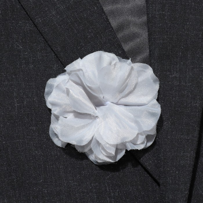 Брошь-заколка текстильная «Цветок» гвоздика, цвет серый - фото 1910871111