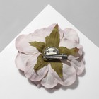 Брошь-заколка текстильная «Цветок» пион, цвет серый - Фото 3