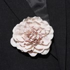 Брошь-заколка текстильная "Цветок" пион, цвет серый - фото 11578115