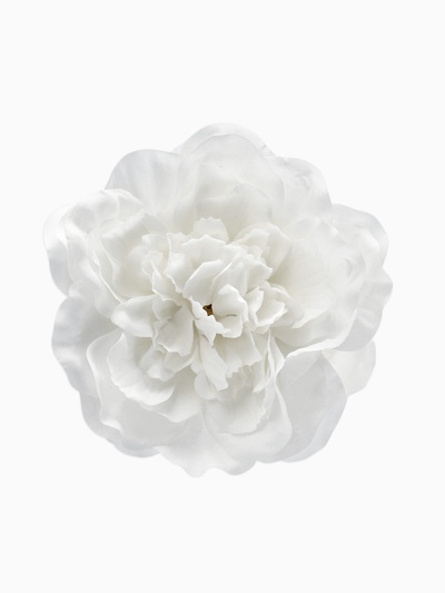 Брошь-заколка текстильная «Цветок» пион, цвет белый