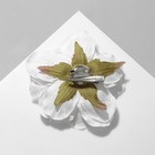 Брошь-заколка текстильная «Цветок» пион, цвет белый - Фото 3