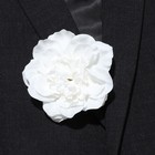 Брошь-заколка текстильная «Цветок» пион, цвет белый - Фото 2