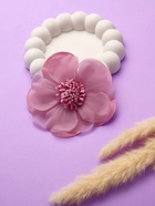 Брошь-заколка текстильная «Цветок» анютины глазки, цвет пыльно-розовый - Фото 5