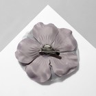 Брошь-заколка текстильная «Цветок» анютины глазки, цвет серый - Фото 3
