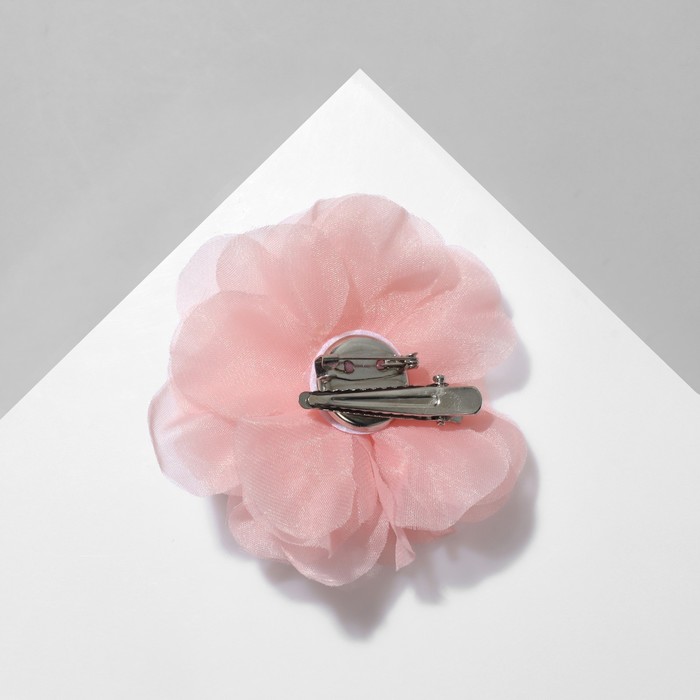 Брошь-заколка текстильная «Цветок» гвоздика, цвет розовый - фото 1910871127
