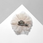 Брошь-заколка текстильная «Цветок» гвоздика, цвет бежевый - фото 7877565