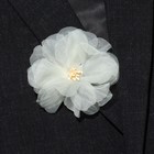 Брошь-заколка текстильная «Цветок» азалия , цвет бежевый - Фото 2
