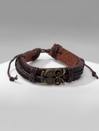 Браслет кожа «Стиль» сова, коричневый в чернёном золоте, d=6 см - Фото 9