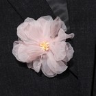Брошь-заколка текстильная "Цветок" азалия, цвет розовый - фото 9768953