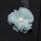 Брошь-заколка текстильная «Цветок» азалия, цвет зелёный - фото 7877575