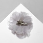 Брошь-заколка текстильная «Цветок» азалия, цвет серый - фото 7877577