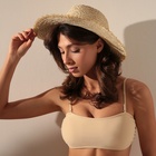 Шляпа женская летняя с бусами MINAKU, бежевая, размер 56-58 - Фото 1