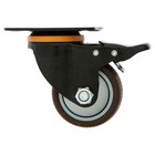Колесо мебельное CAPPIO, d=75 мм, на площадке, со стопором, поворотное, покрытие TPR 9917473 - фото 13740387