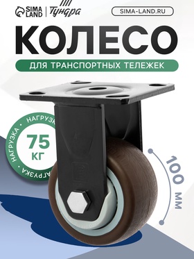 Колесо для транспортных тележек ТУНДРА, d=100 мм, на пдощадке, покрытие TPR