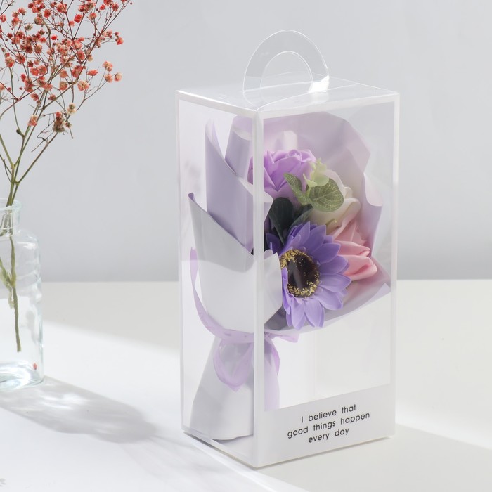 Букет из мыльных лепестков для ванны «Сиреневый туман», подарочный, 11×8×25 см - Фото 1