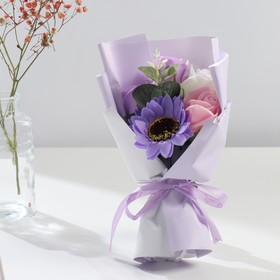 Букет из мыльных лепестков для ванны «Сиреневый туман», подарочный, 11×8×25 см  (артикул 9922463)  большой выбор товаров оптом и в розницу по низким ценам с доставкой