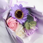 Букет из мыльных лепестков для ванны «Сиреневый туман», подарочный, 11×8×25 см - Фото 4