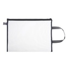 Папка-конверт на молнии формат А4, с ручкой, серый - фото 57990279