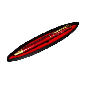 Ручка подарочная шариковая в пластиковом футляре Calligrata "Френсис", поворотная, корпус бордово-золотистый