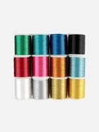 Нитки металлизированные, 91±1 м, набор 12 шт., разноцветные - Фото 2